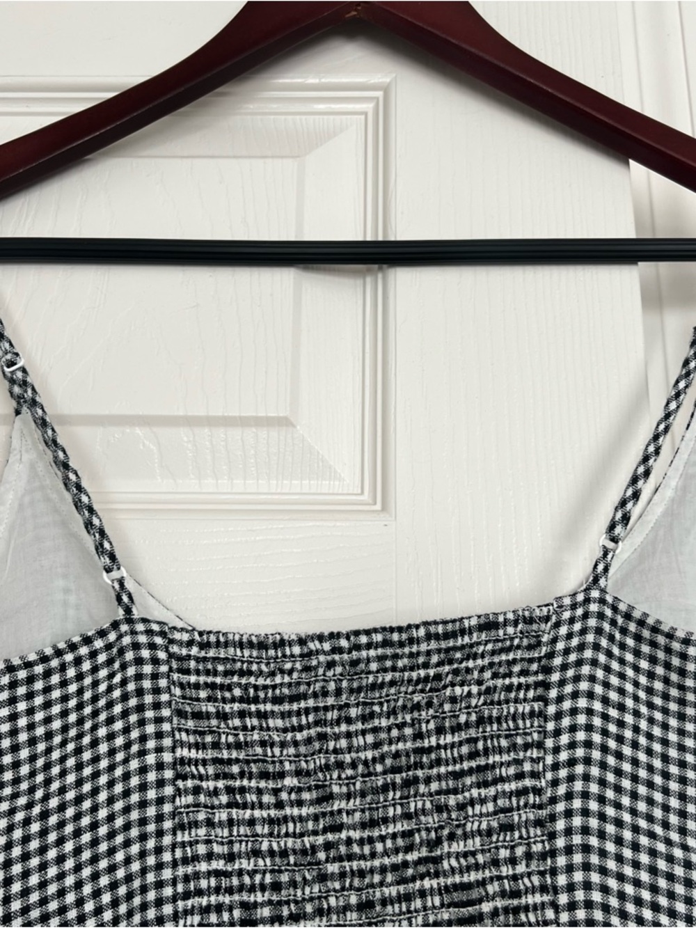 Quince European Linen Scoop Neck Midi Dress Classic Mini Gingham XS - Picture 6 of 6
